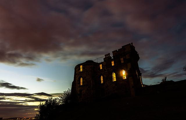  A haunted house in the night